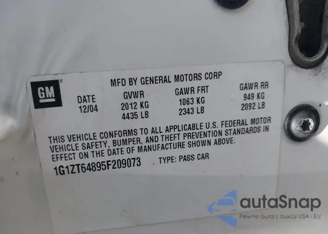 2005 Chevrolet Malibu Maxx Ls из США, поврежденный, VIN 1G1ZT64895F209073